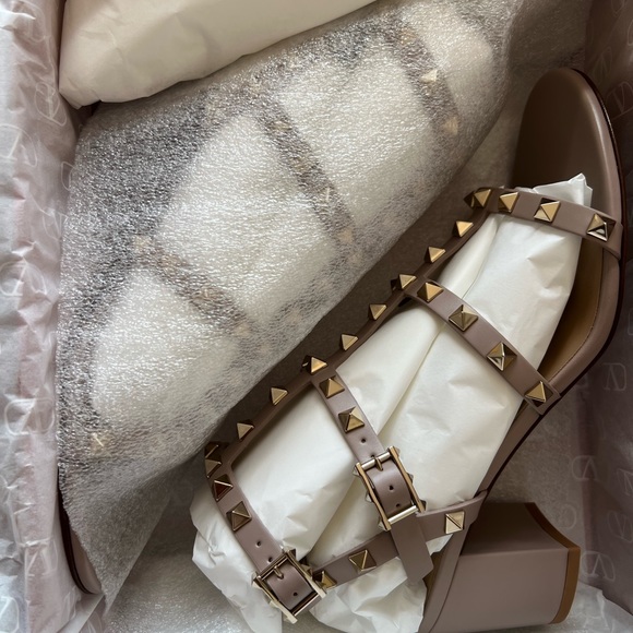 Valentino Rockstud Caged Sandals - Poudre 8.5 - Picture 6 of 6